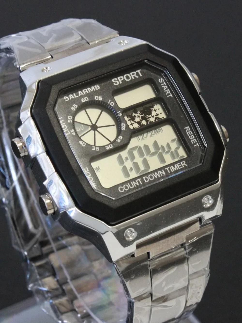 Royal Style Dual Time Alarm Stop Watch Count Down Timer